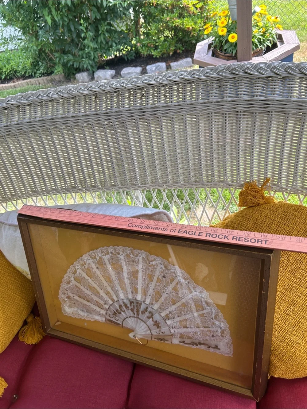 Vintage Framed Lace Hand Fan
